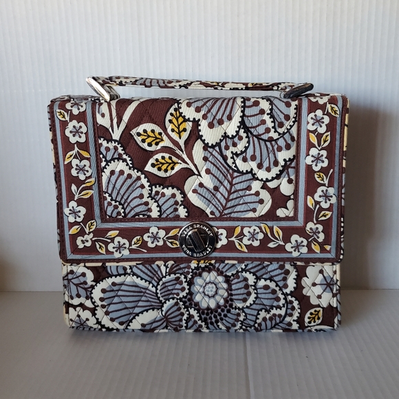 Vera Bradley Julia Slate Blooms Top Handle Satchel or Crossbody Bag - Picture 1 of 15